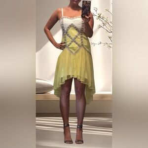 NWT! Free People Fairy Dress - Chiffon, Beaded Bodice, and Hi-Lo Hem